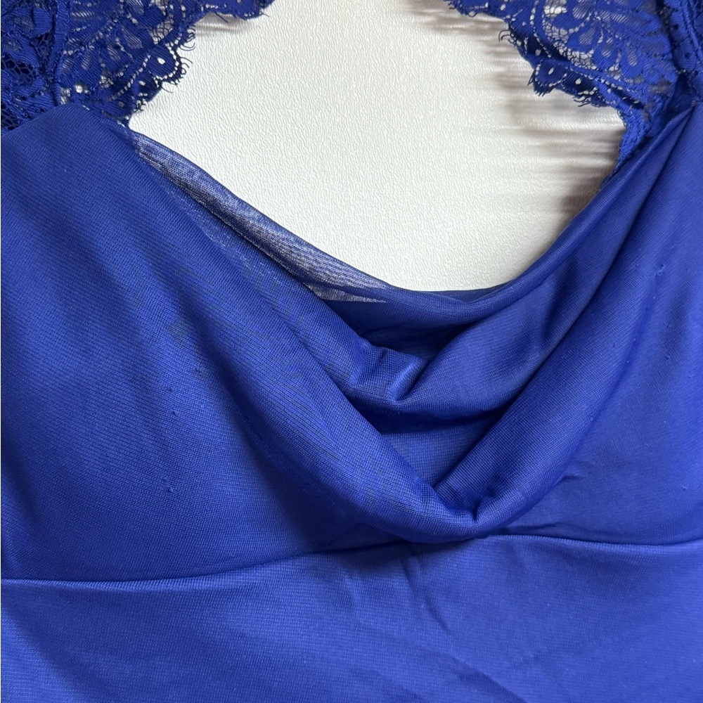 Xscape Royal Blue Lace Mini Dress - Picture 8 of 13